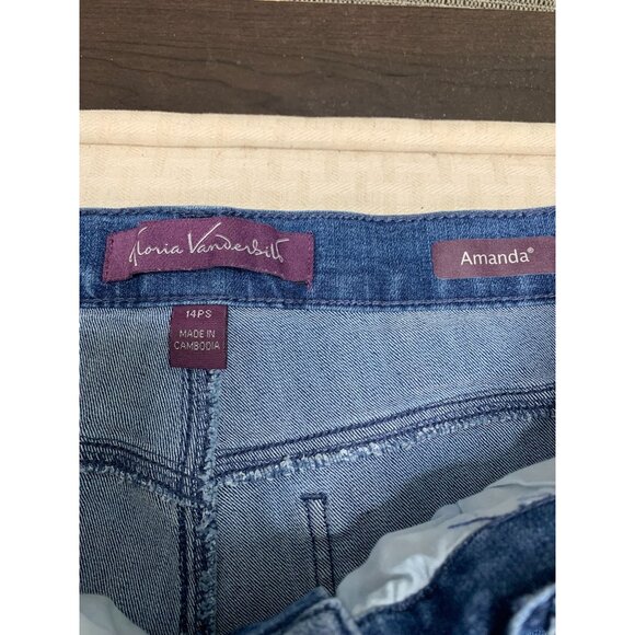 Gloria Vanderbilt Amanda Womens 14PS Blue Straight Leg Stretch Denim Jeans - Picture 3 of 10